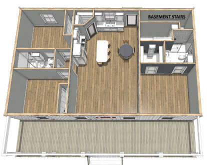 Main Floor w/ Basement Stairs Location for House Plan #1776-00142