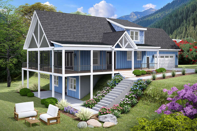 House Plan House Plan #31778 Angled Front Elevation