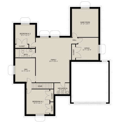 Basement for House Plan #2802-00317