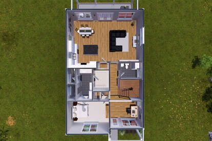 Overhead First Floor for House Plan #4848-00425