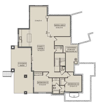 Basement for House Plan #5631-00255