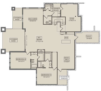 Basement for House Plan #5631-00256