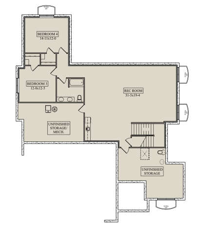 Basement for House Plan #5631-00260