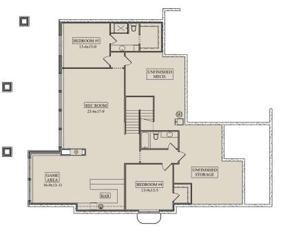 Basement for House Plan #5631-00261