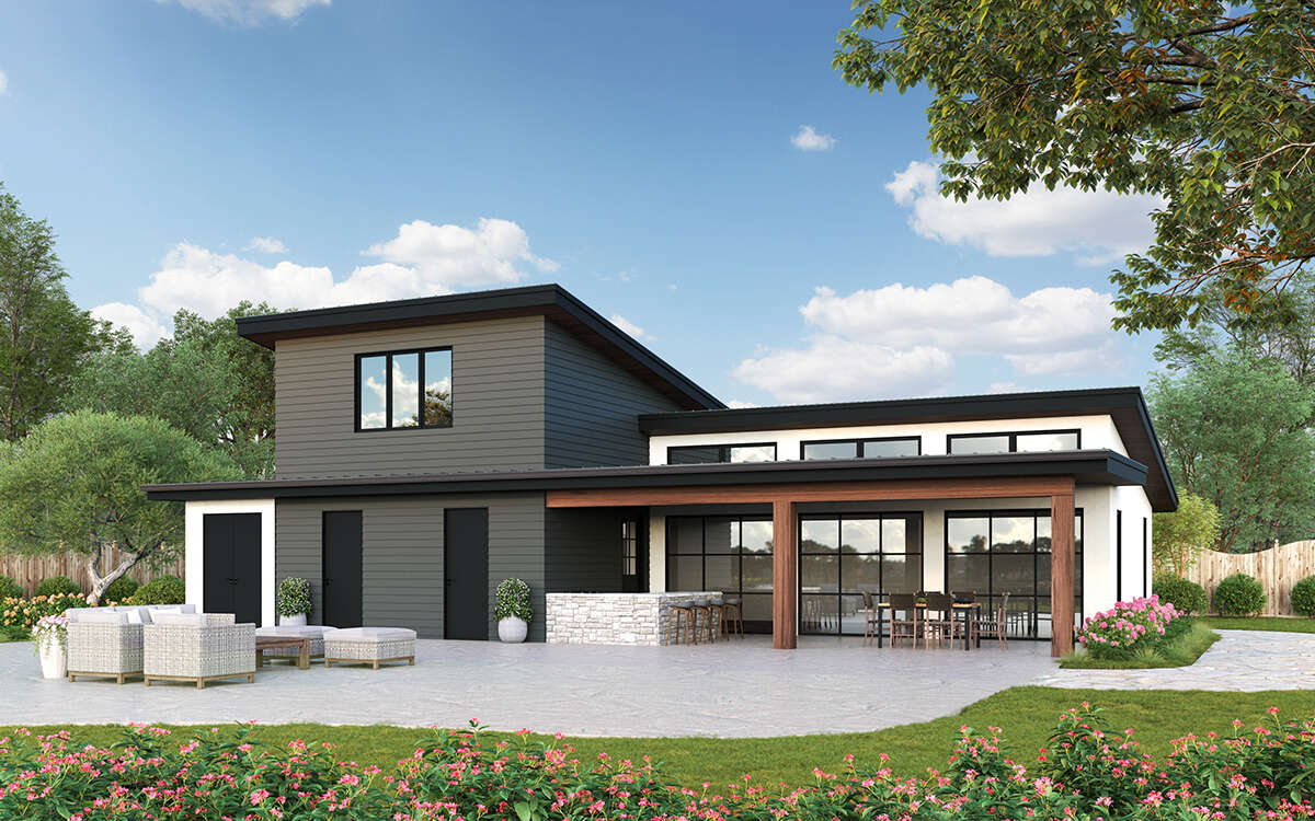 Modern Pool House Plan - 1,866 Square Feet, 1 Bedroom, 1 Bathroom ...