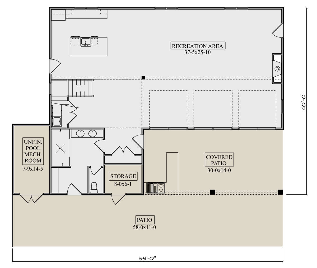 Modern Pool House Plan - 1,866 Square Feet, 1 Bedroom, 1 Bathroom ...