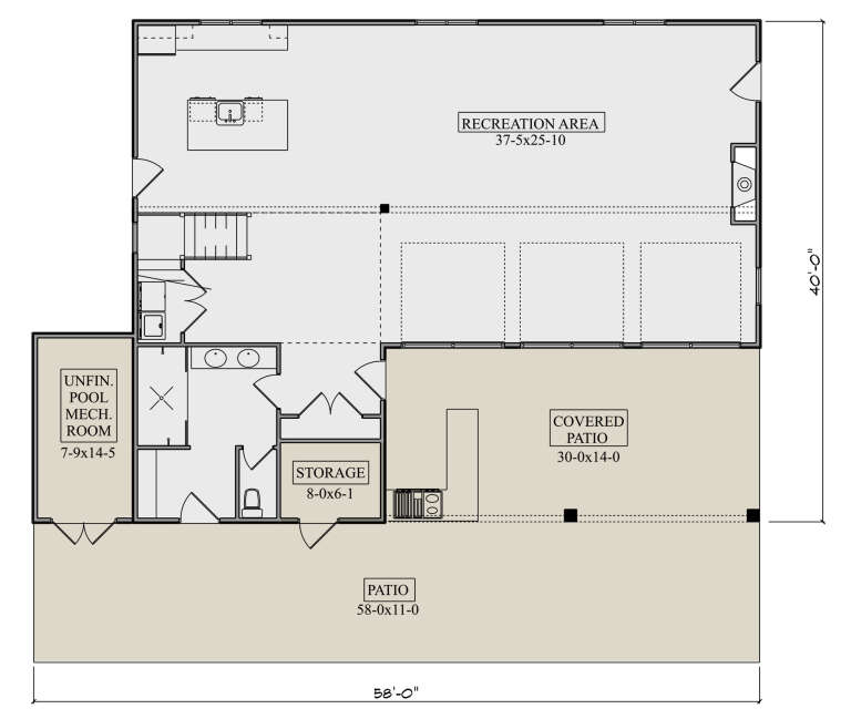 Modern Pool House Plan - 1,866 Square Feet, 1 Bedroom, 1 Bathroom ...