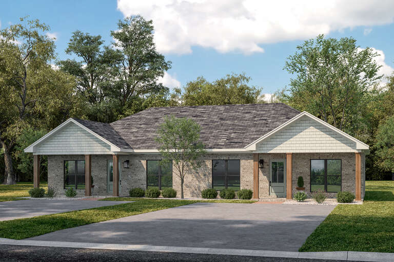 House Plan House Plan #31803 Angled Front Elevation