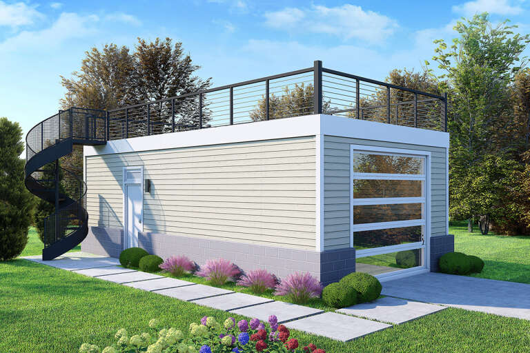 Modern 1 Car Garage Plan - 1,058 Square Feet | Floor Plan #940-01185 ...