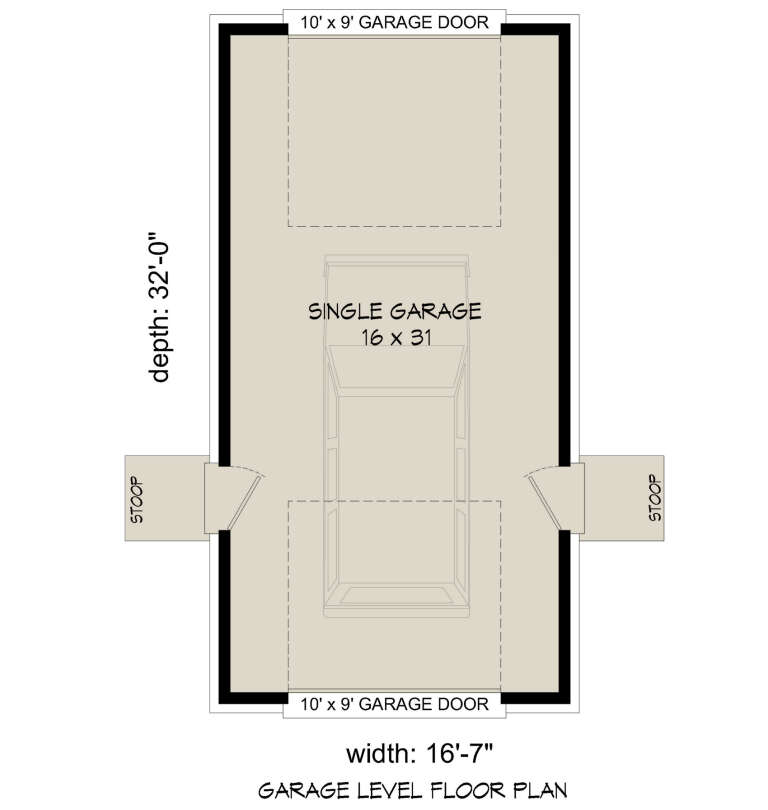 Modern 1 Car Garage Plan - 1,058 Square Feet | Floor Plan #940-01185 ...