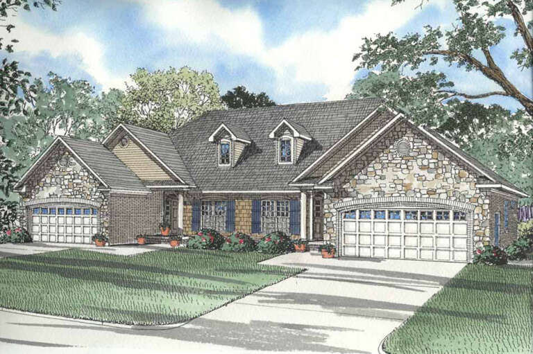 House Plan House Plan #31809 Angled Front Elevation