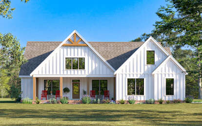 Modern Farmhouse House Plan #009-00413 Elevation Photo