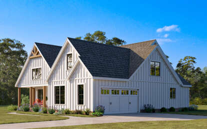 Modern Farmhouse House Plan #009-00413 Elevation Photo