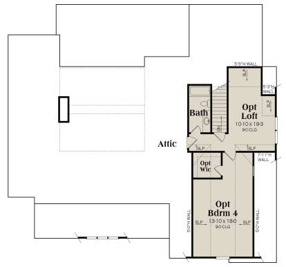 Optional Second Floor for House Plan #009-00413