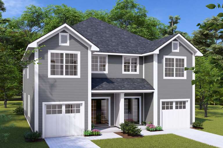 House Plan House Plan #31818 Angled Front Elevation