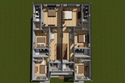 Overhead Second Floor for House Plan #4848-00432