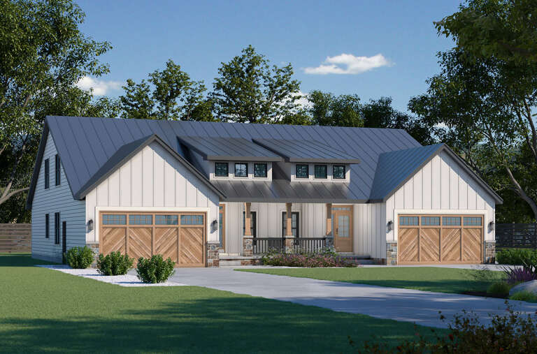House Plan House Plan #31819 Angled Front Elevation