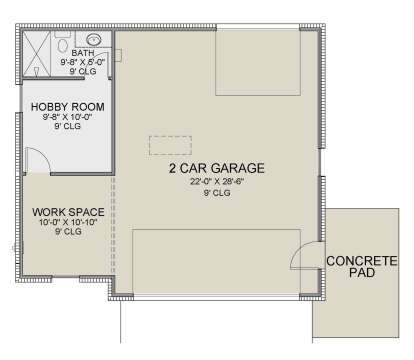 Garage Floor for House Plan #677-00037