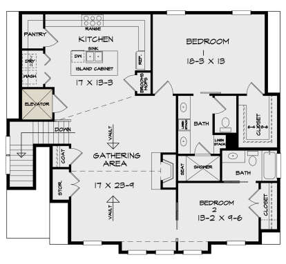 Floorplan 2 for House Plan #6082-00228