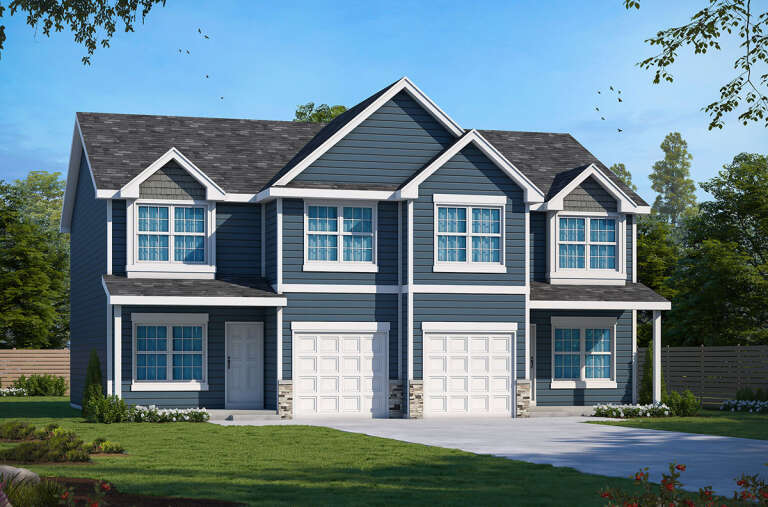 House Plan House Plan #31827 Angled Front Elevation