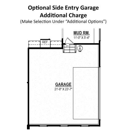 Optional 2 Car Side Garage for House Plan #6261-00067