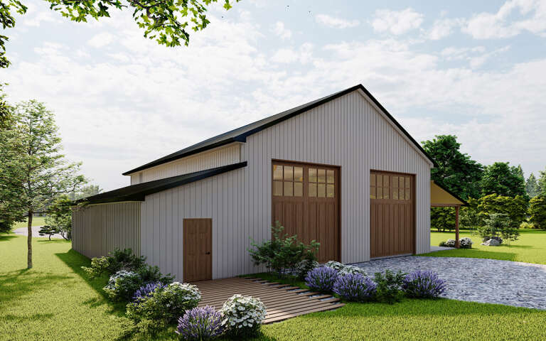 House Plan House Plan #31832 Angled Rear Elevation 