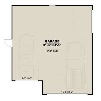 Garage Floor for House Plan #7568-00026