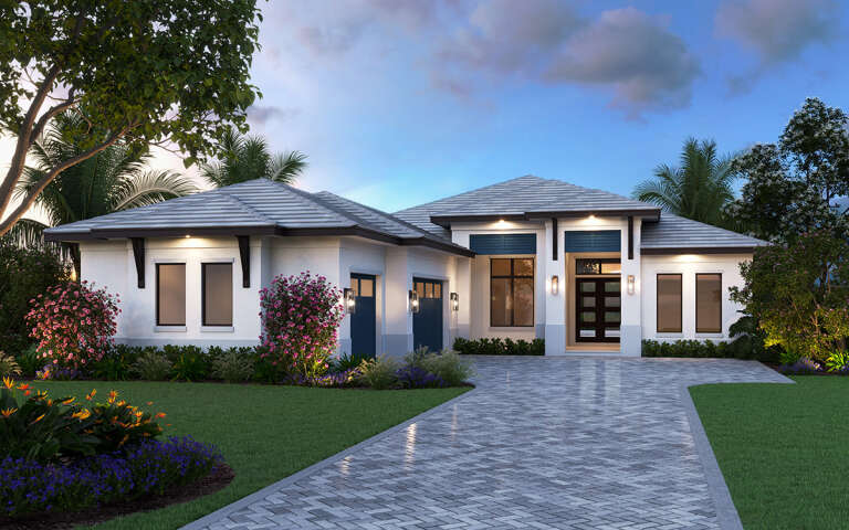 House Plan House Plan #31866 Angled Front Elevation