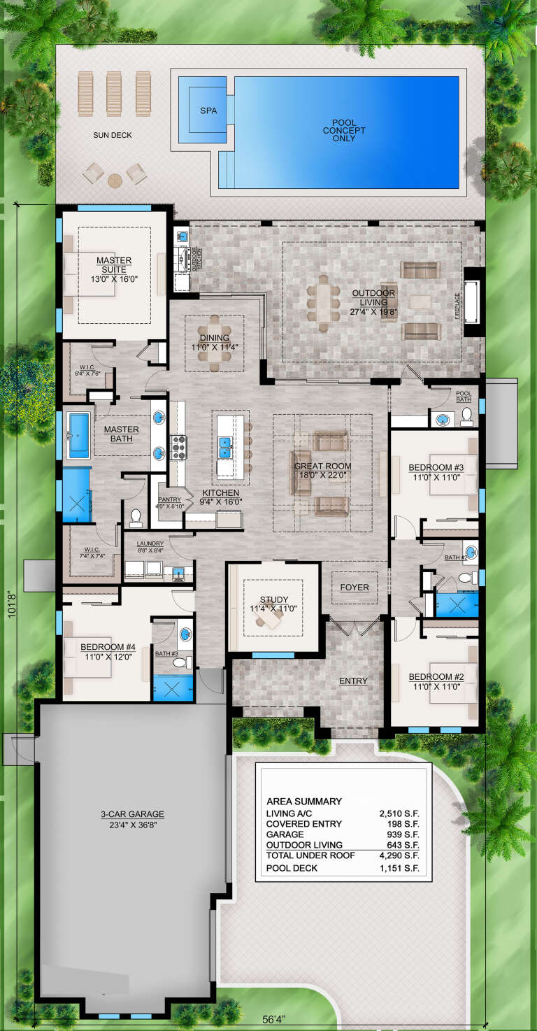 House Plan House Plan #31866 Drawing 1