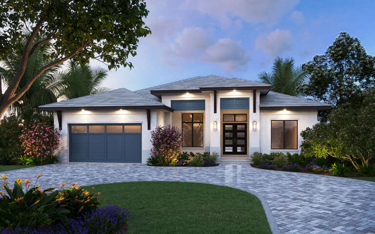 House Plan House Plan #31867 Angled Front Elevation