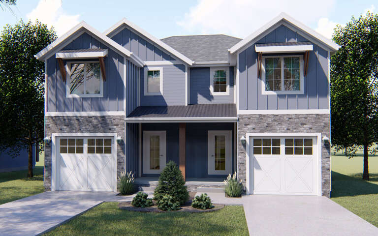 House Plan House Plan #31869 Angled Front Elevation