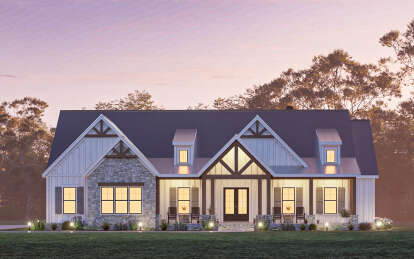 Modern Farmhouse House Plan #009-00415 Elevation Photo