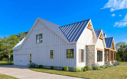Modern Farmhouse House Plan #009-00415 Elevation Photo