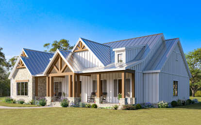 Modern Farmhouse House Plan #009-00415 Elevation Photo