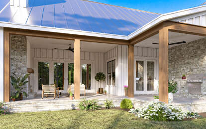 Modern Farmhouse House Plan #009-00415 Elevation Photo