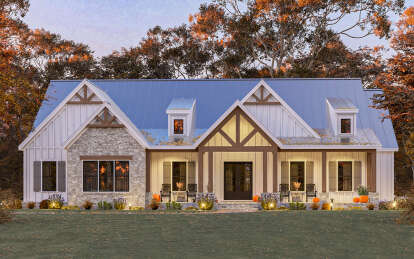 Modern Farmhouse House Plan #009-00415 Elevation Photo