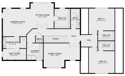 Second Floor for House Plan #2802-00319