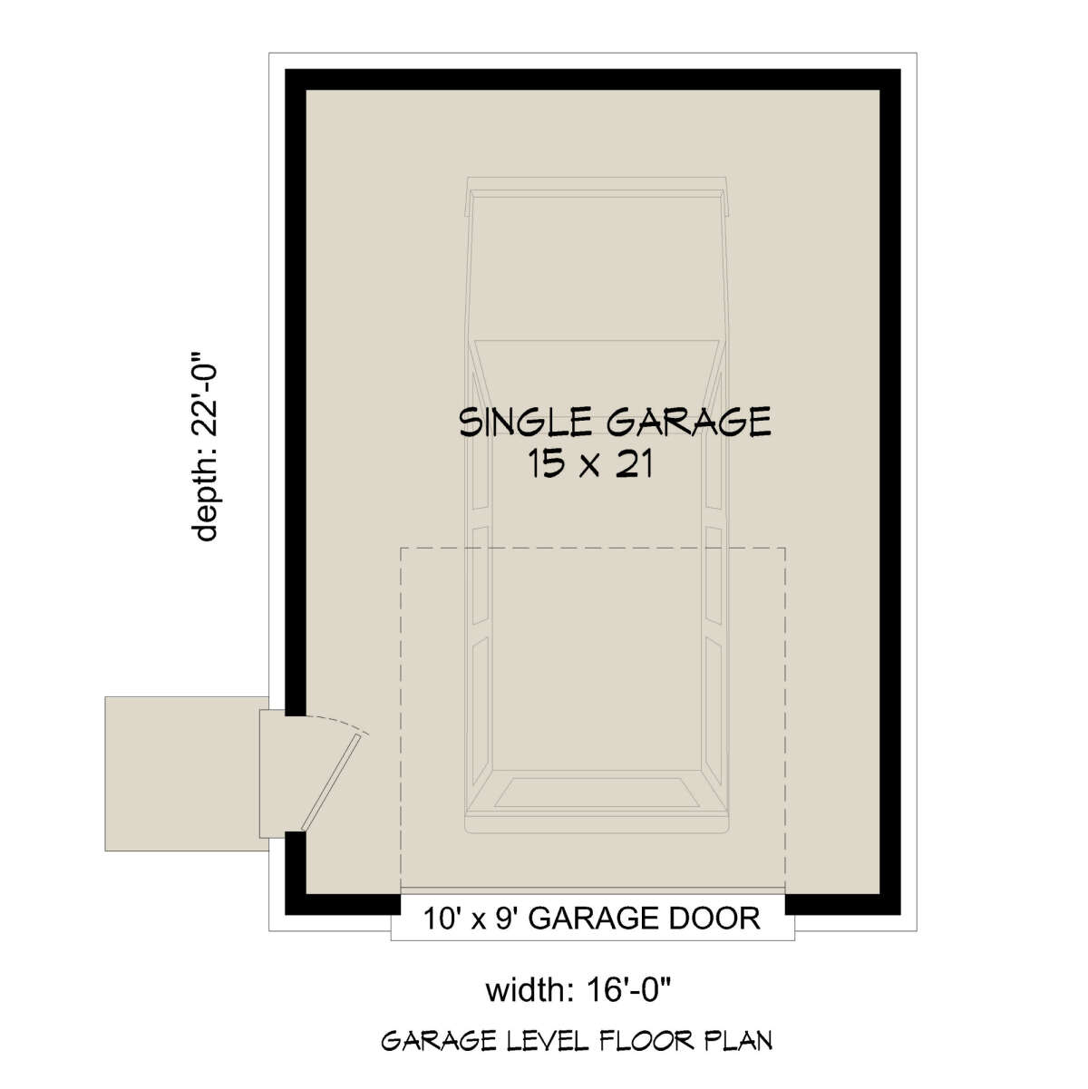 Modern 1 Car Garage Plan - 352 Square Feet | Floor Plan #940-01187 ...