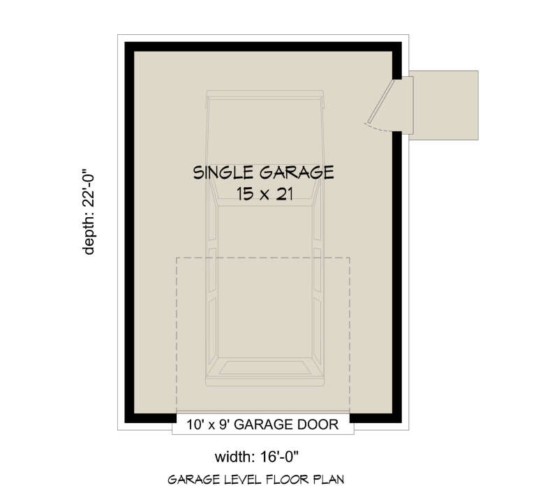 Modern 1 Car Garage Plan - 352 Square Feet | Floor Plan #940-01188 ...