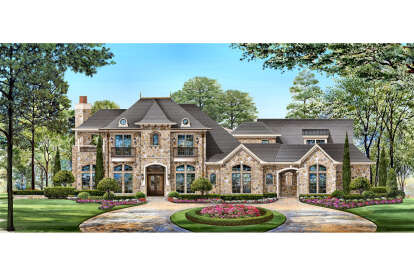 French Country House Plan #5445-00540 Elevation Photo