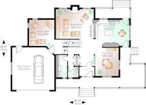 First Floor for House Plan #034-00038
