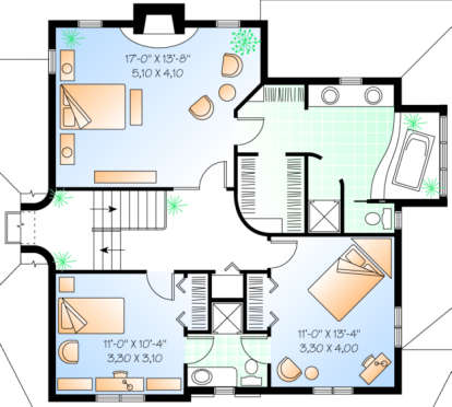 Second Floor for House Plan #034-00038