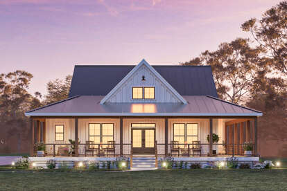 Modern Farmhouse House Plan #009-00417 Elevation Photo