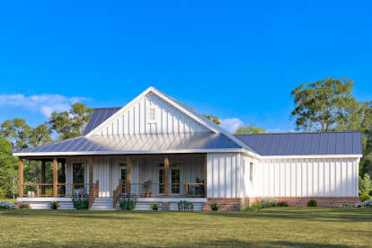 Modern Farmhouse House Plan #009-00417 Elevation Photo