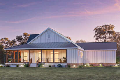 Modern Farmhouse House Plan #009-00417 Elevation Photo