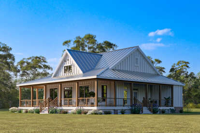 Modern Farmhouse House Plan #009-00417 Elevation Photo