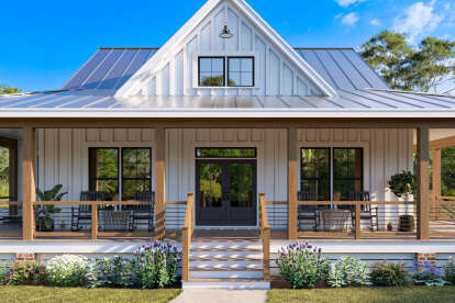 Modern Farmhouse House Plan #009-00417 Elevation Photo