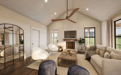 Modern Farmhouse House Plan #009-00417 Additional Photo