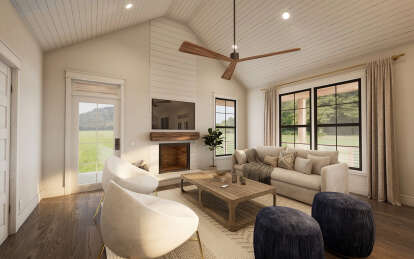 Modern Farmhouse House Plan #009-00417 Additional Photo