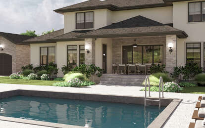 Modern Transitional House Plan #963-01072 Elevation Photo